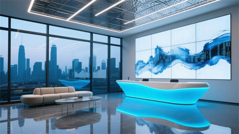 宿州6000平未來(lái)科技風(fēng)辦公室裝修設(shè)計(jì)效果圖