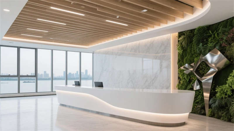 山水聯動，流動協作，蕪湖3000平簡約科技風辦公室裝修設計